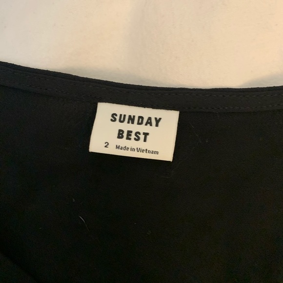 Sunday Best/Aritzia black t-shirt/cardigan top - Picture 2 of 4